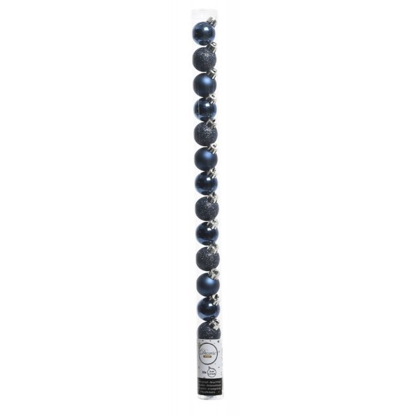 Χριστουγεννιάτικες Μπάλες Μπλε Σκούρο - Σετ 15 τεμ. (3cm)